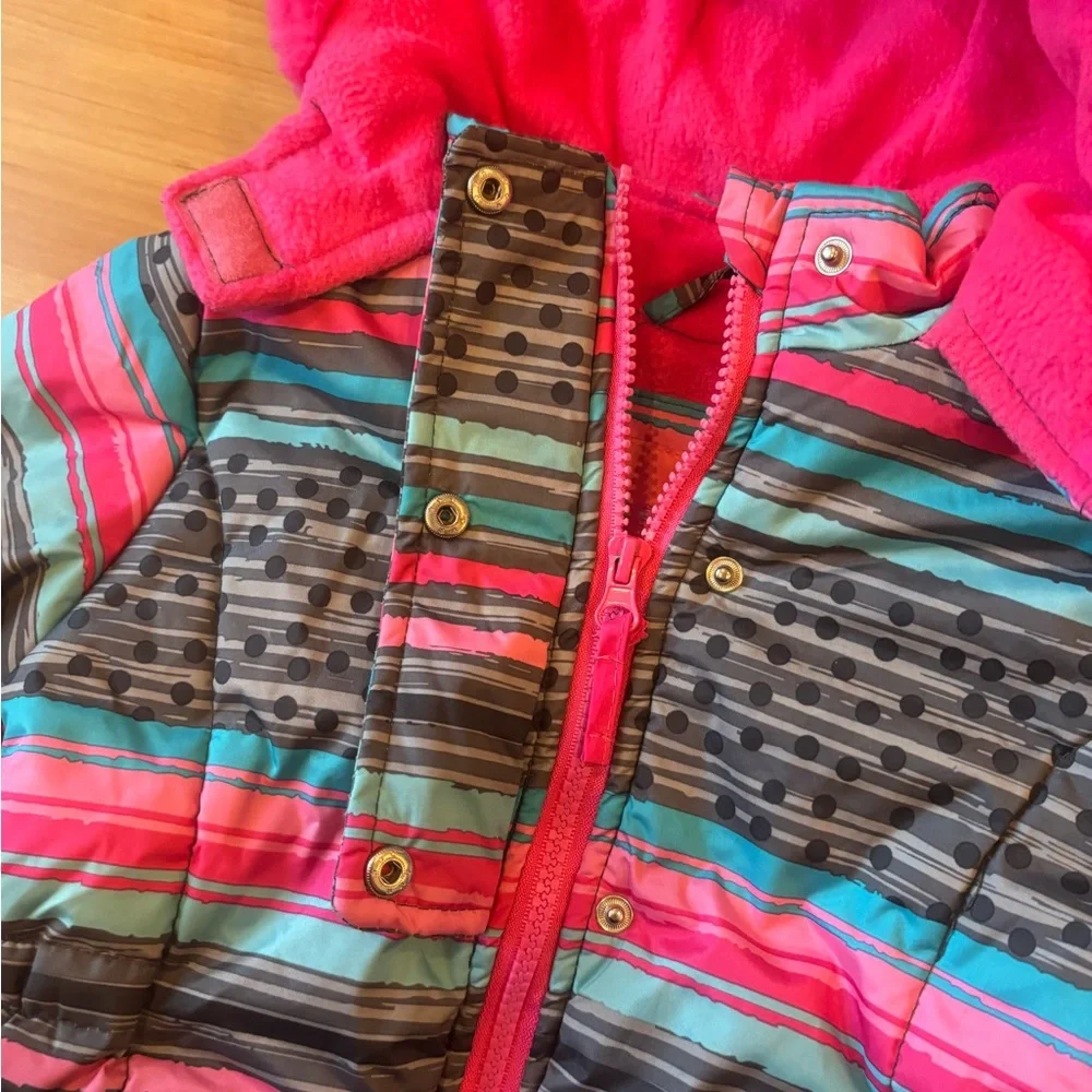 Wippette Kids‎ Girls Striped Jacket with Pink Interior